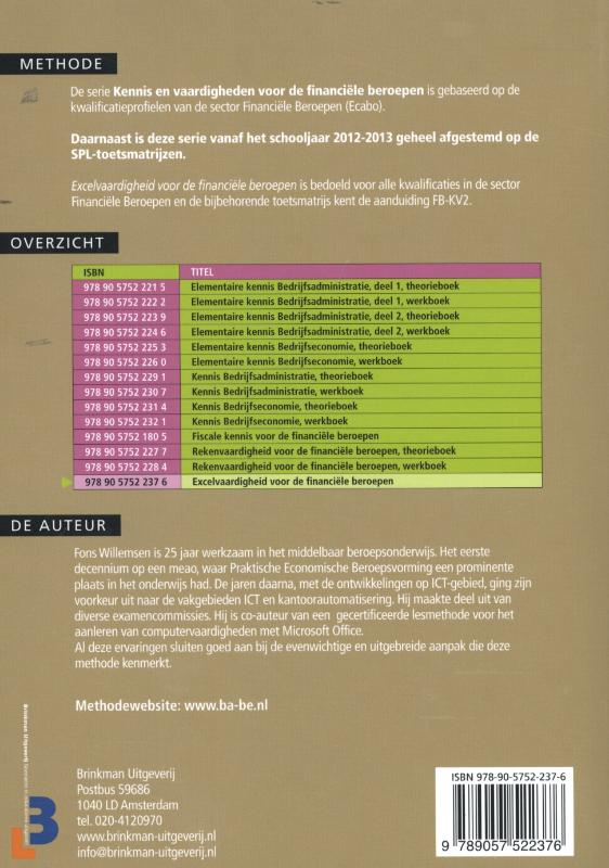 Achterkant van Excelvaardigheid voor de financiële beroepen