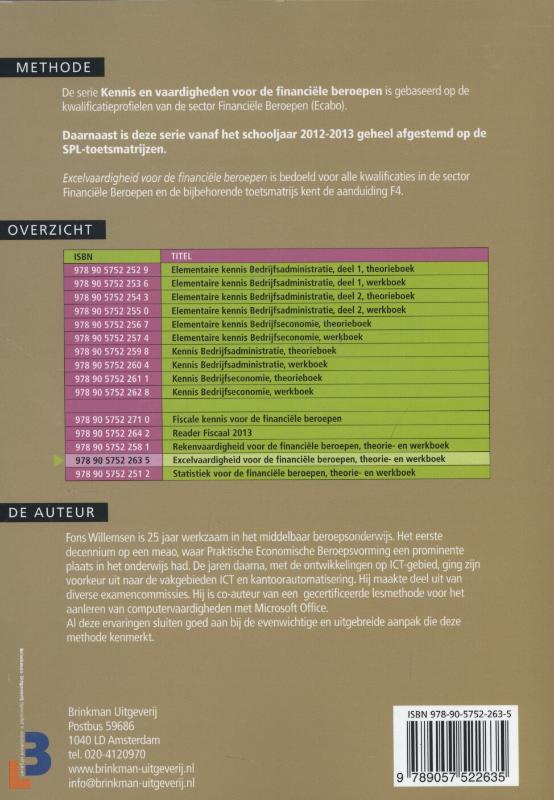 Achterkant van Excelvaardigheid voor de financiele beroepen
