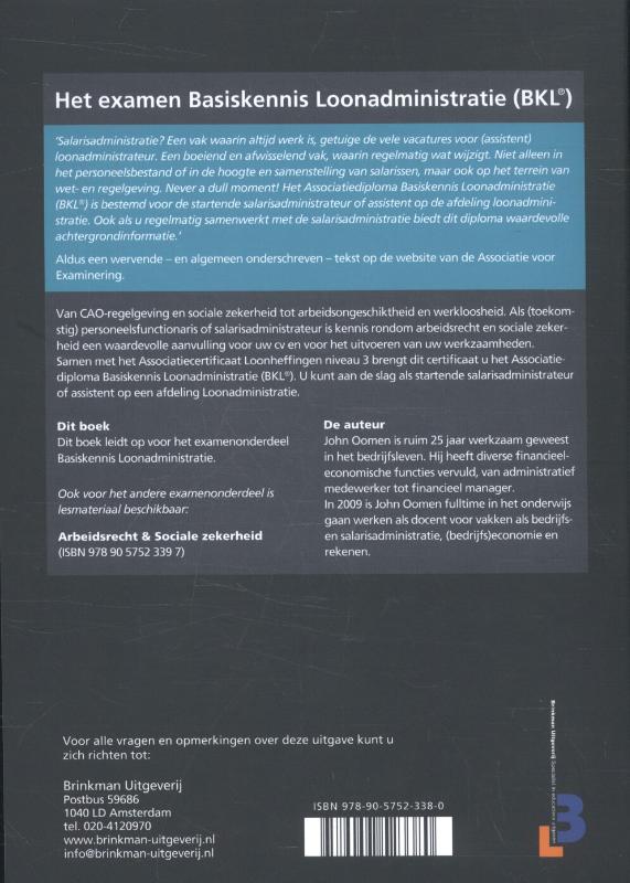 Achterkant van Basiskennis loonadministratie
