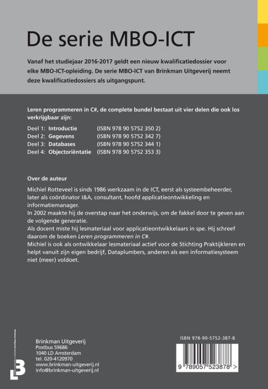 Achterkant van Leren programmeren in C#, complete bundel