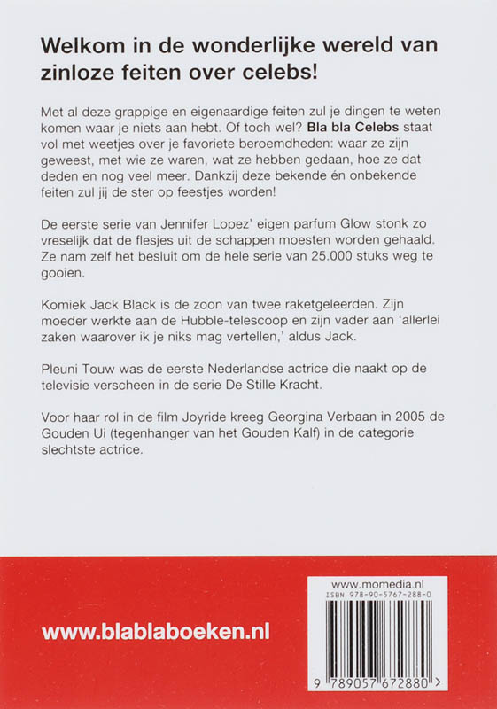 Achterkant van BLA BLA Celebs