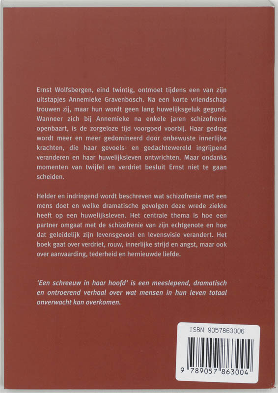 Achterkant van Een schreeuw in haar hoofd
