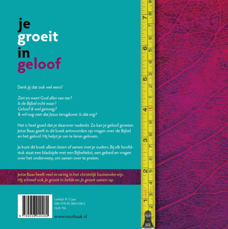 Achterkant van Je groeit in geloof