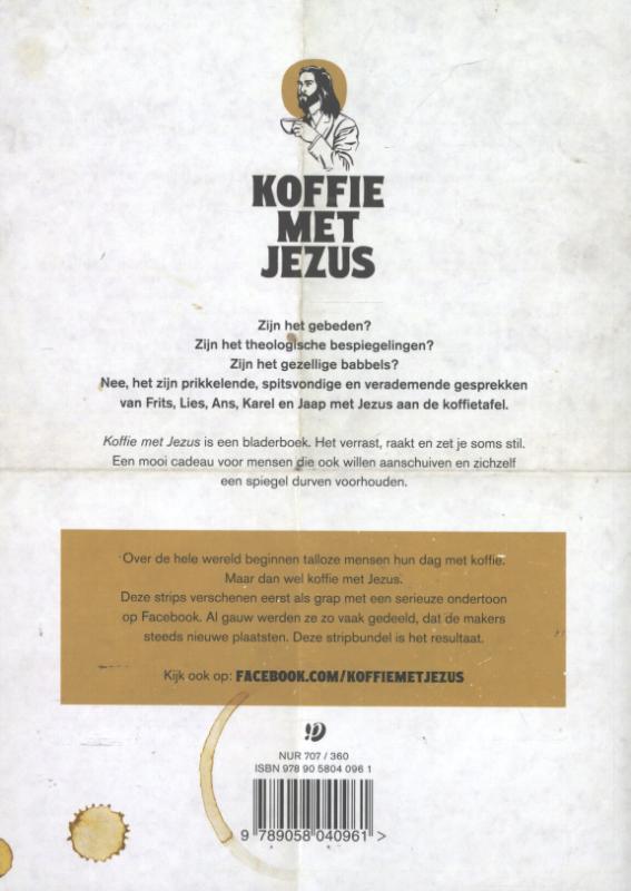 Achterkant van Koffie met Jezus