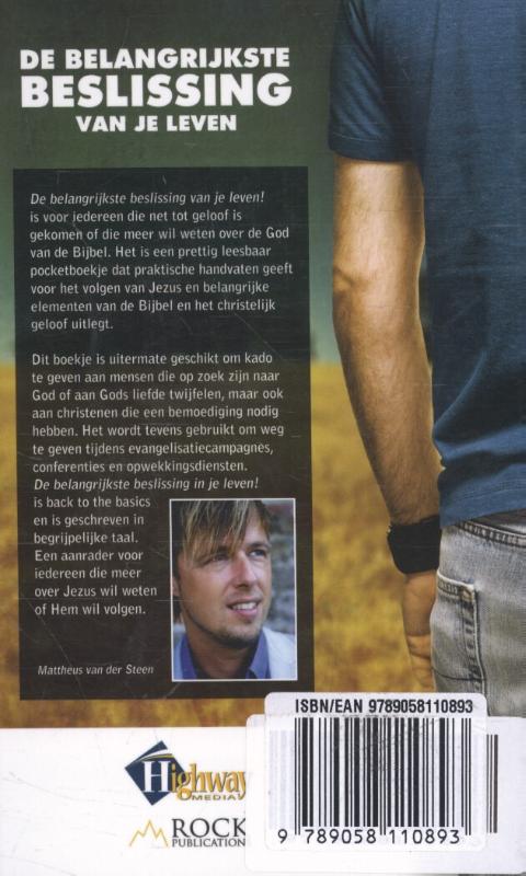 Achterkant van De belangrijkste beslissing van je leven!