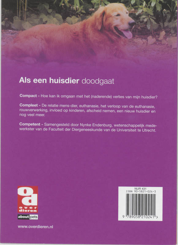 Achterkant van Als een huisdier doodgaat