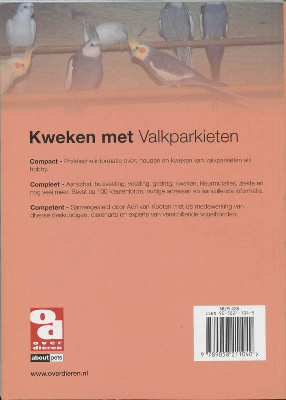 Achterkant van Kweken met valkparkieten