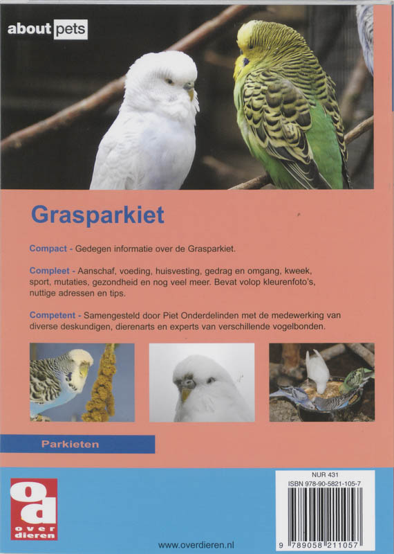 Achterkant van Grasparkieten