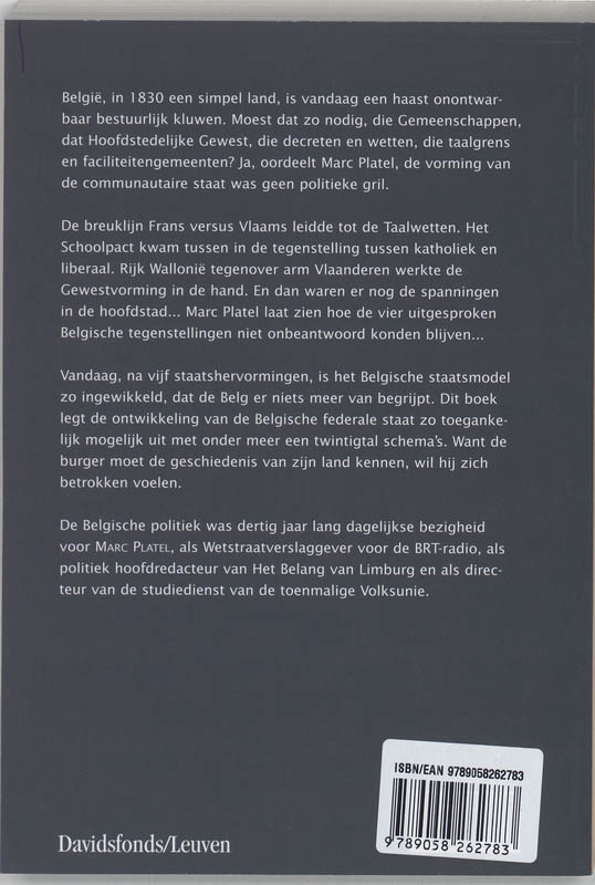 Achterkant van Communautaire geschiedenis van Belgie