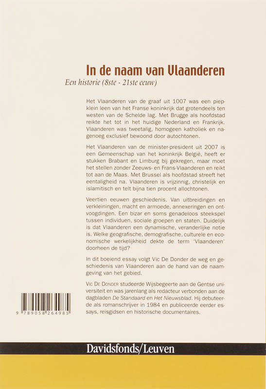 Achterkant van In de naam van Vlaanderen