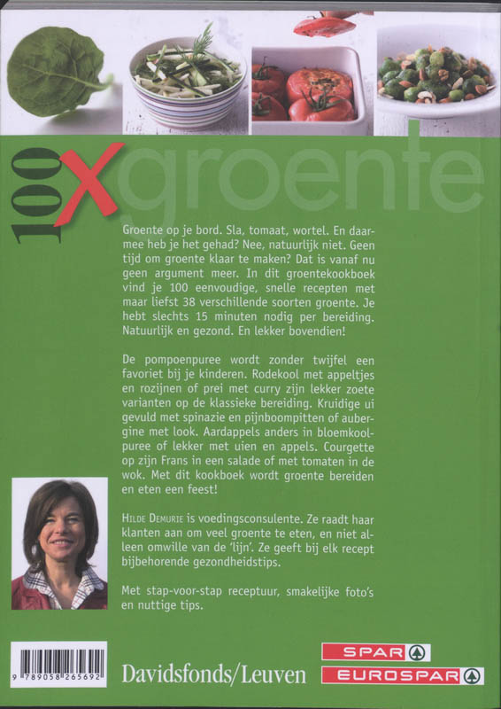 Achterkant van 100 x groente