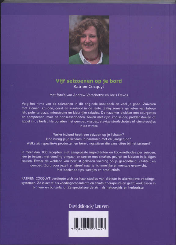 Achterkant van Vijf seizoenen op je bord