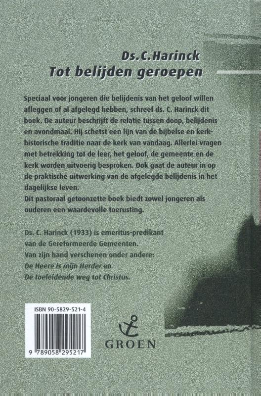 Achterkant van Tot belijden geroepen
