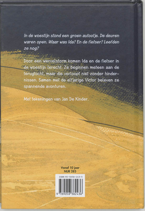 Achterkant van Ida en de fietser in de woestijn