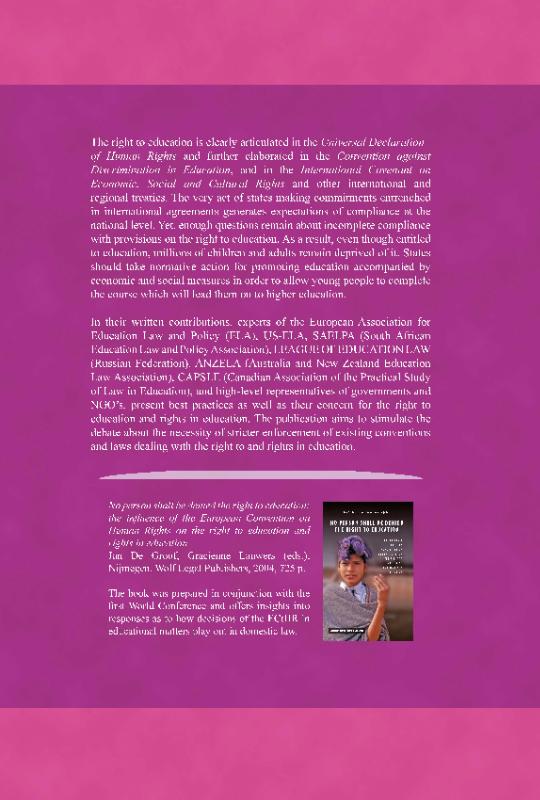 Achterkant van The Right to Education and Rights in Education