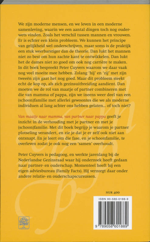 Achterkant van Van maatje naar mamma, van partner naar pappa