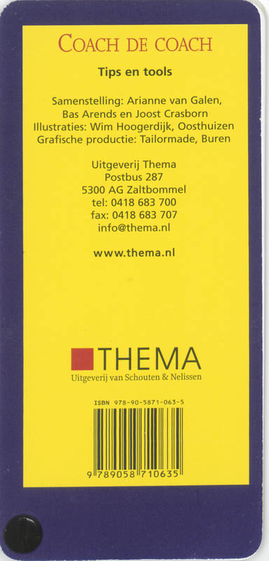 Achterkant van Coach de coach 15 kaarten