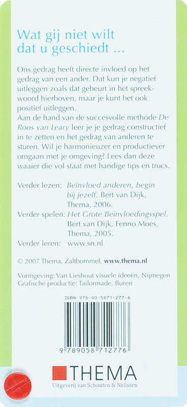 Achterkant van Actie is reactie