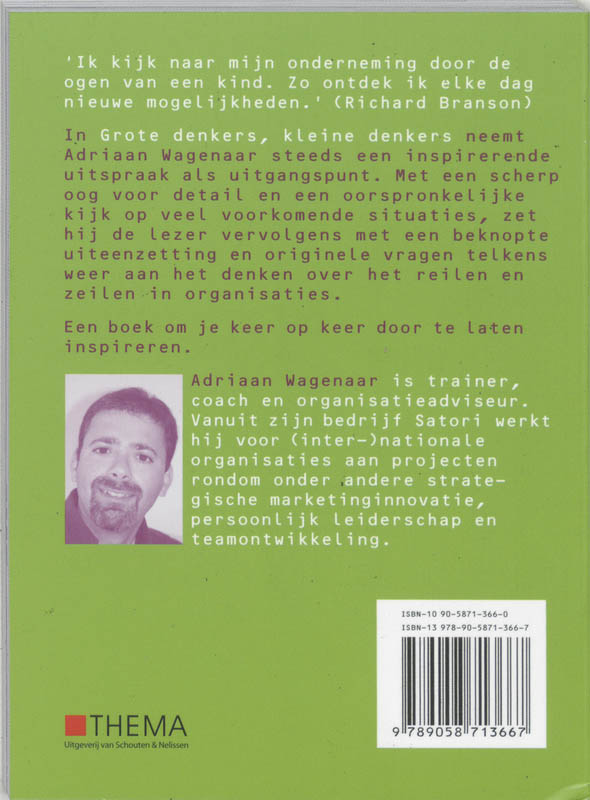 Achterkant van Grote denkers, kleine denkers