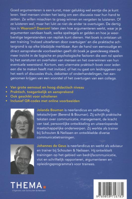 Achterkant van Waarom daarom