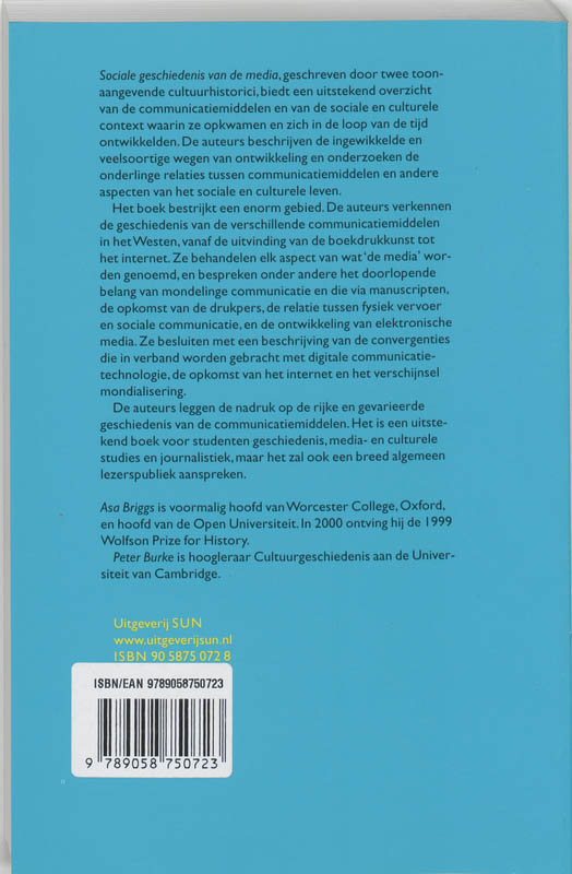 Achterkant van Sociale geschiedenis van de media