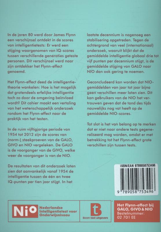 Achterkant van 5 Het Flynn-effect bij GALO, GIVO en NIO