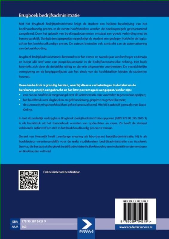 Achterkant van Brugboek bedrijfsadministratie