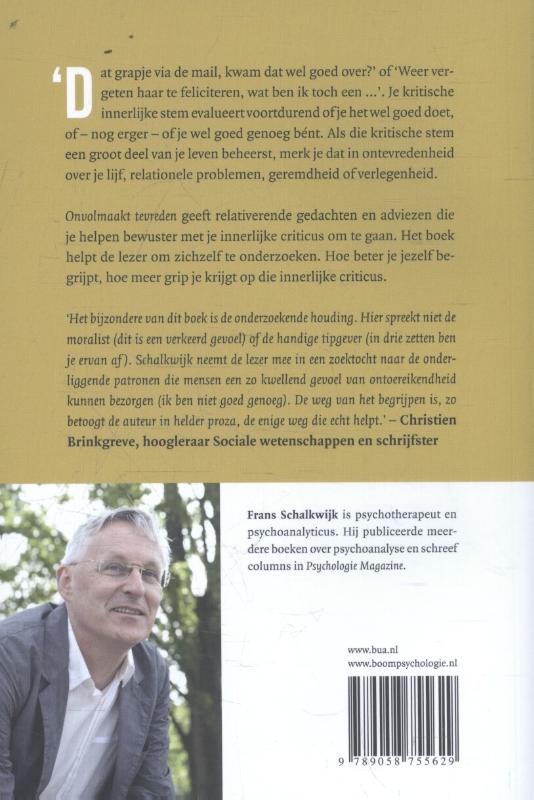 Achterkant van Onvolmaakt tevreden