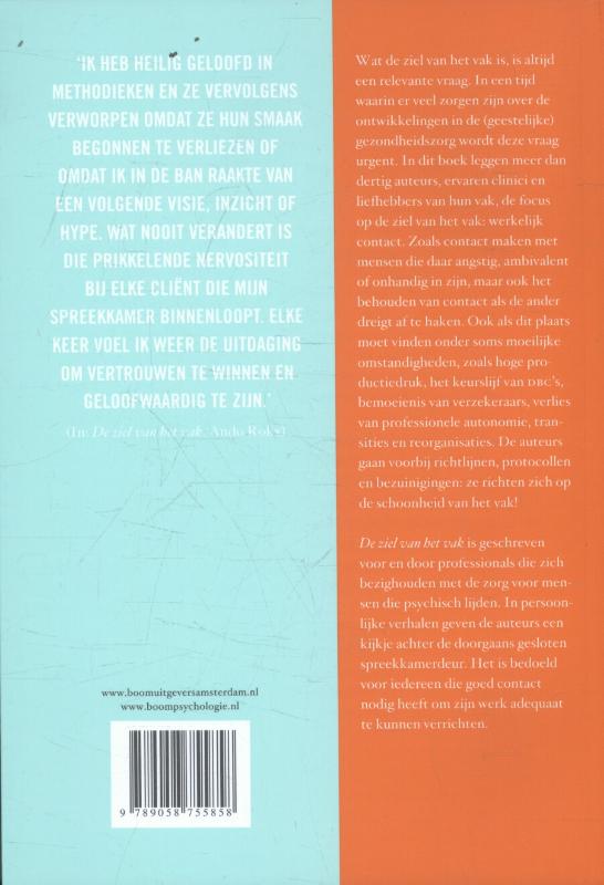 Achterkant van De ziel van het vak