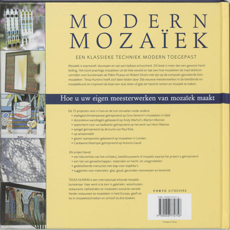 Achterkant van Modern mozaiek