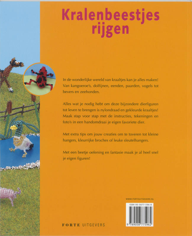 Achterkant van Kralenbeestjes rijgen