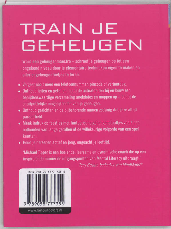 Achterkant van Train je geheugen