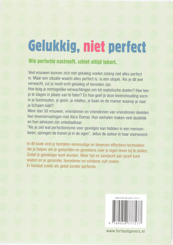 Achterkant van Gelukkig, niet perfect