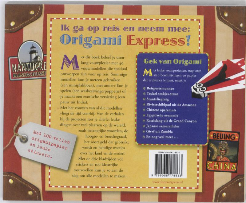 Achterkant van Origami express