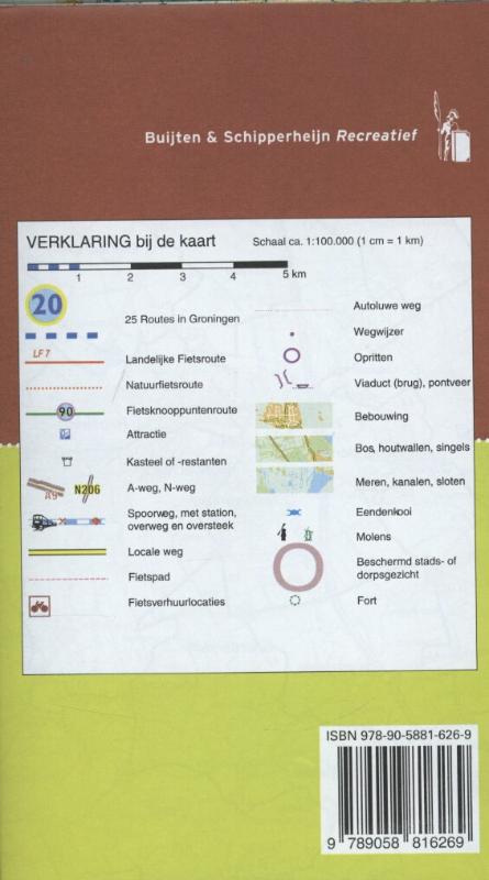 Achterkant van Alle fietsroutes in de regio Groningen