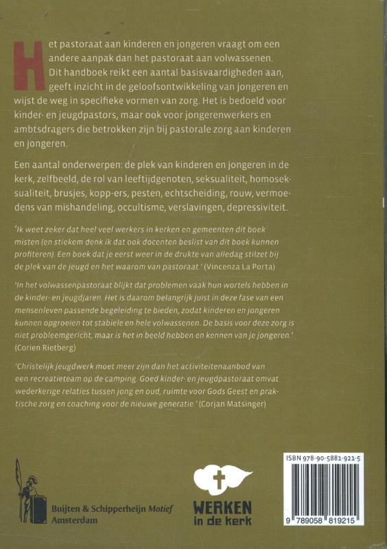 Achterkant van Handboek voor kinder- en jeugdpastoraat