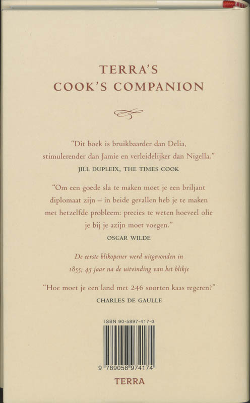 Achterkant van Terra's cook's companion