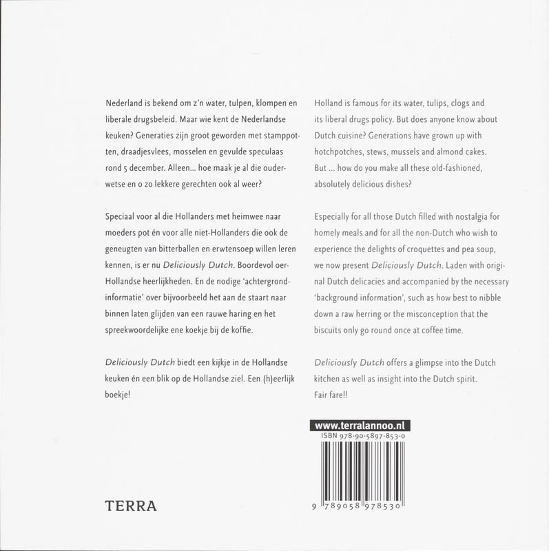 Achterkant van Deliciously Dutch