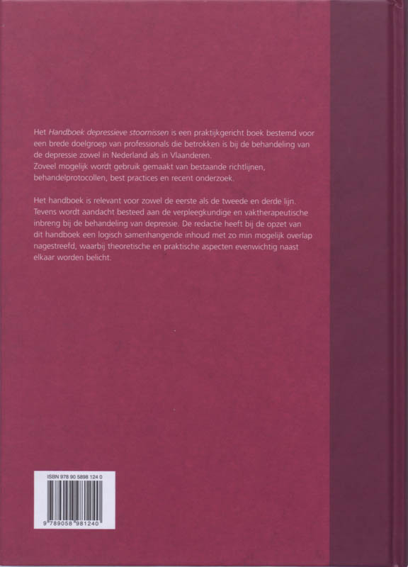 Achterkant van Handboek depressieve stoornissen