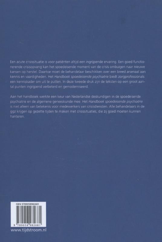 Achterkant van Handboek spoedeisende psychiatrie