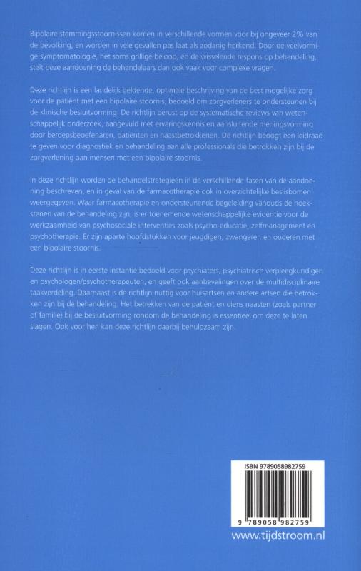 Achterkant van Multidisciplinaire richtlijn bipolaire stoornissen