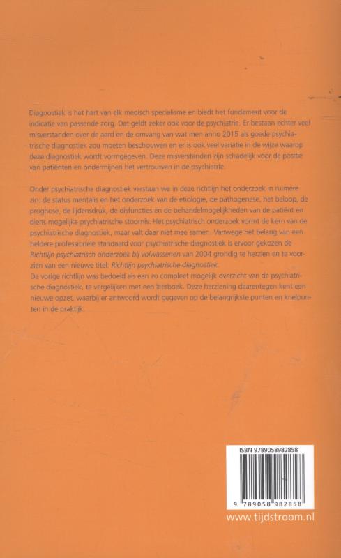 Achterkant van Richtlijn psychiatrische diagnostiek