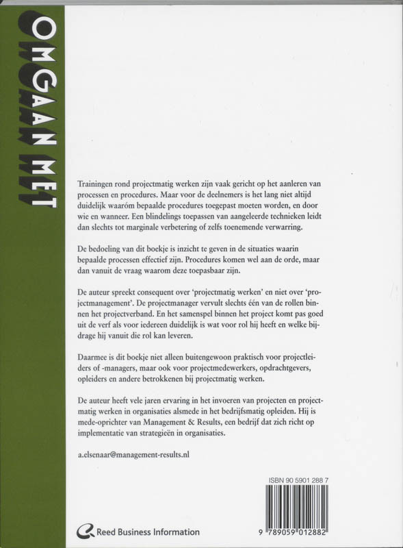 Achterkant van Omgaan met projecten