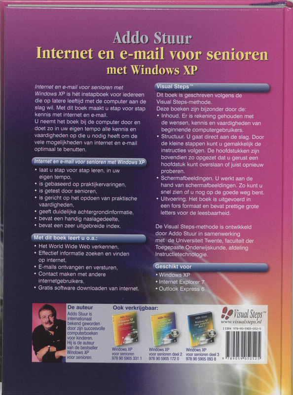 Achterkant van Internet en e-mail voor senioren met Windows XP