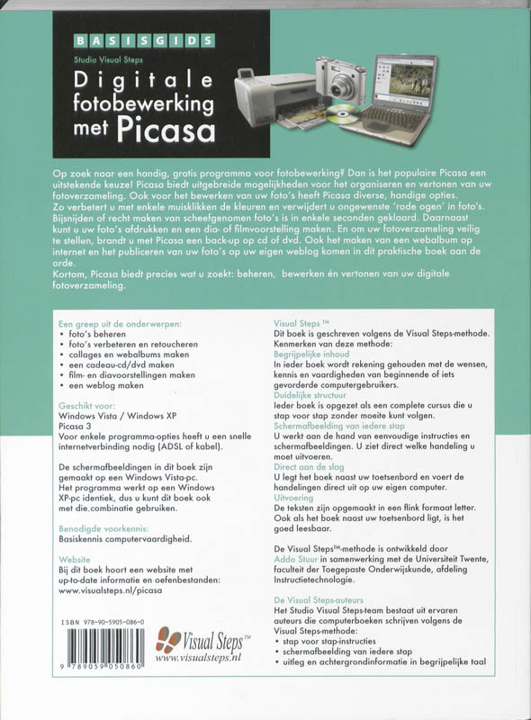 Achterkant van Basisgids Digitale fotobewerking met Picasa