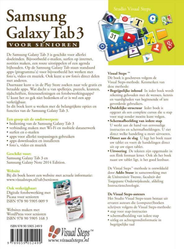 Achterkant van Samsung Galaxy Tab 3 voor senioren