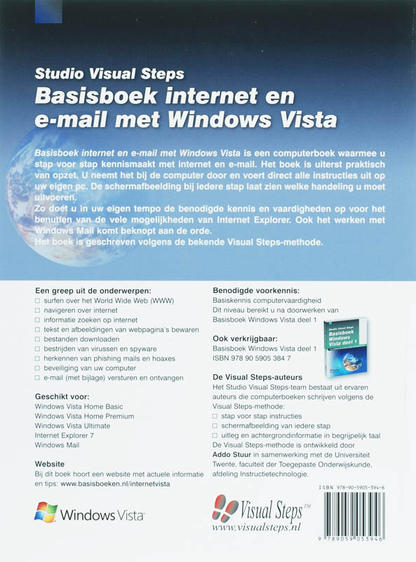 Achterkant van Basisboek internet en e-mail met Windows Vista