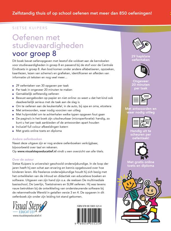 Achterkant van Oefenen met studievaardigheden voor groep 8