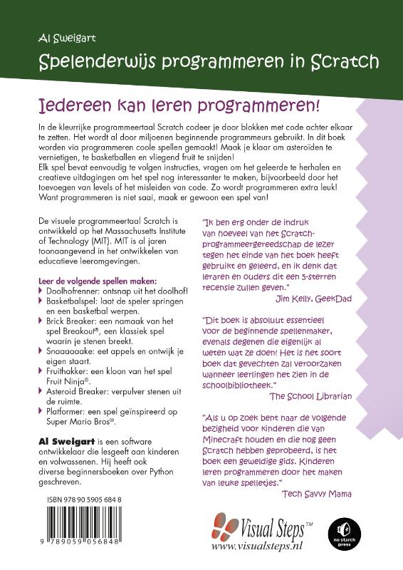 Achterkant van Spelenderwijs programmeren in Scratch