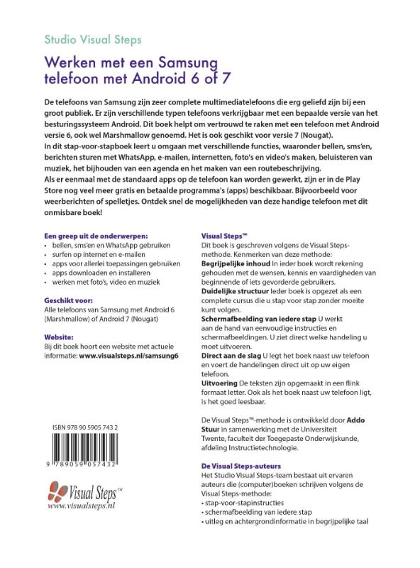 Achterkant van Werken met een Samsung telefoon met Android 6 of 7
